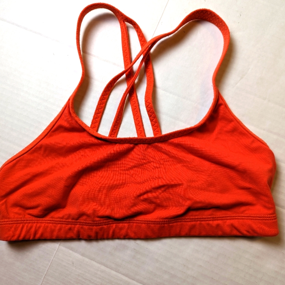 Patagonia Orange Cross Back Sport Bra Size Large